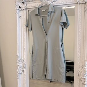 Club Monaco. Ponte knit dress in sage.